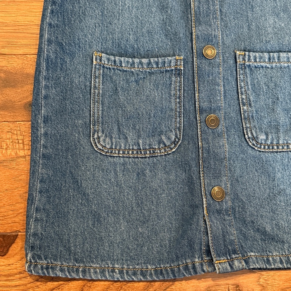 Little Co. By Lauren Conrad Denim Blue Jean Jumper Dress - Size 7 - Picture 4 of 16